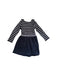 A Navy Long Sleeve Dresses from Petit Bateau in size 5T for girl. (Front View)