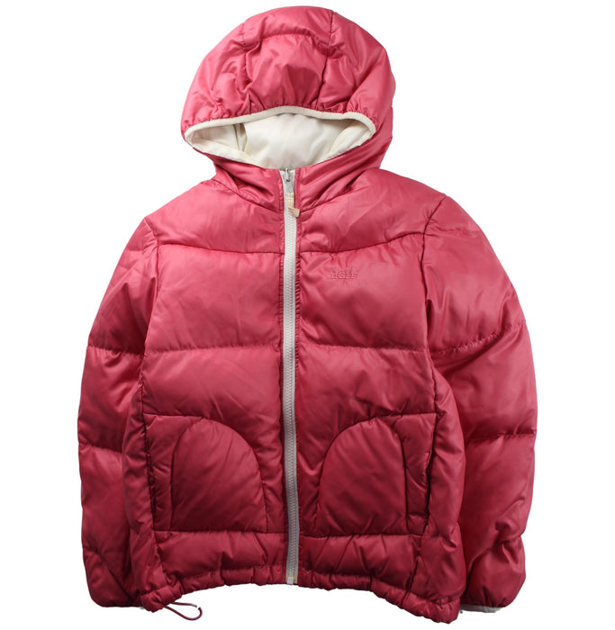 A Red Puffer/Quilted Jackets from Aigle in size 12Y for girl. (Front View)