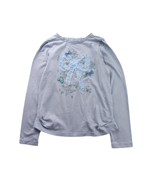 A Blue Long Sleeve Tops from Mezzo Piano in size 10Y for girl. (Front View)