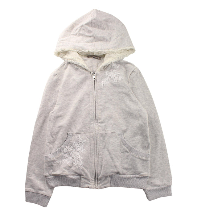 A White Zippered Sweatshirts from Ermanno Scervino in size 8Y for girl. (Front View)