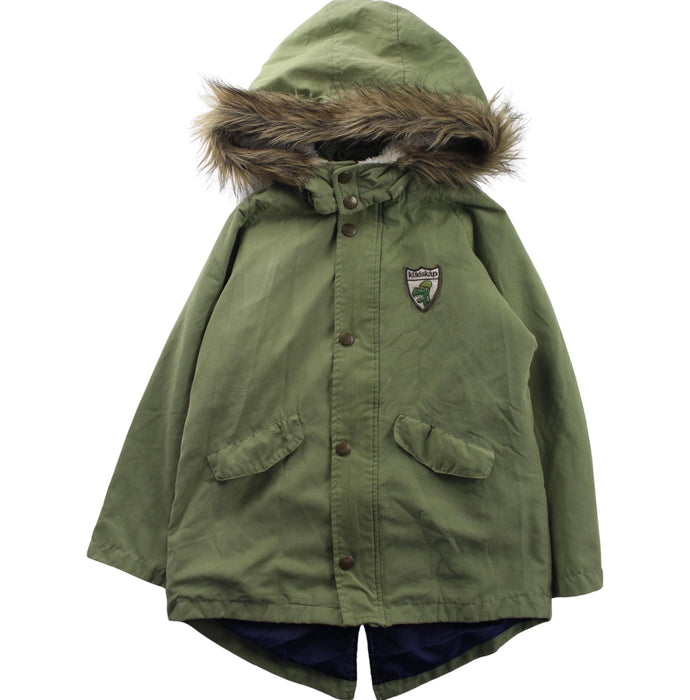 A Green Coats from Kladskap in size 7Y for boy. (Front View)