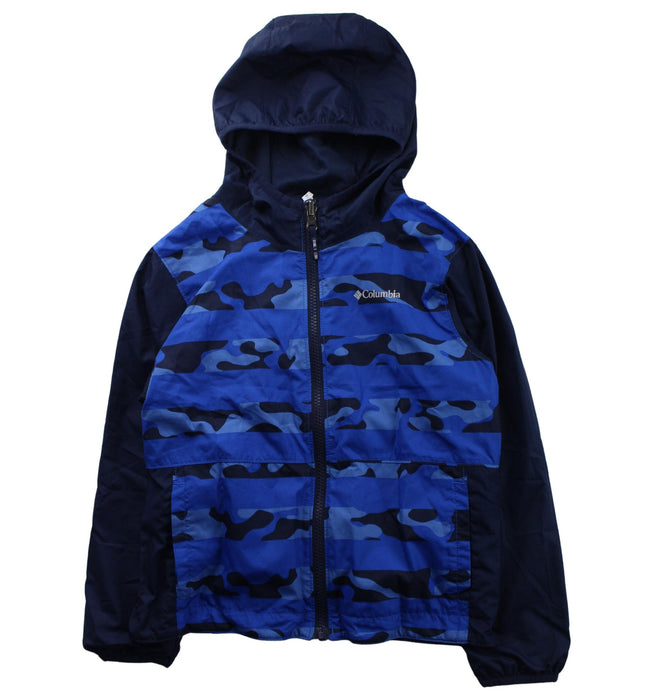 A Blue Lightweight Jackets from Columbia in size 6T for boy. (Front View)