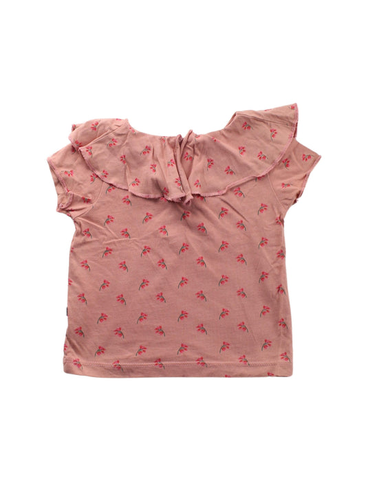 A Peach Short Sleeve Tops from Oeuf in size 6-12M for girl. (Back View)