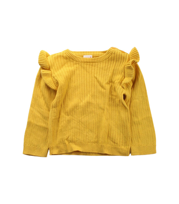 A Yellow Knit Sweaters from Seed in size 12-18M for girl. (Front View)