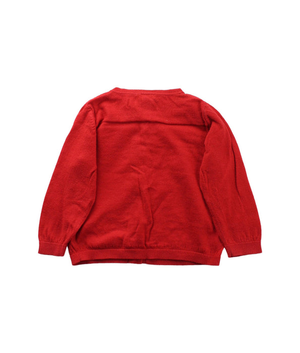 A Red Cardigans from Petit Bateau in size 6-12M for boy. (Back View)