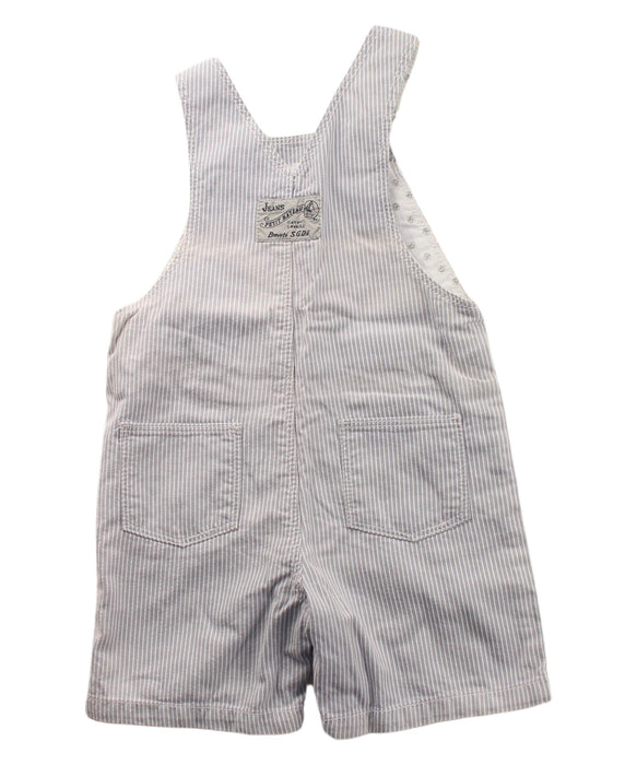 A Grey Overall Shorts from Petit Bateau in size 6-12M for boy. (Back View)