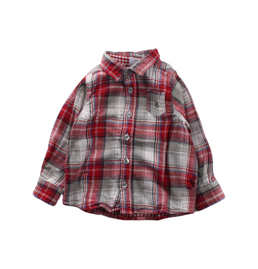 A Grey Long Sleeve Shirts from Petit Bateau in size 3T for boy. (Front View)