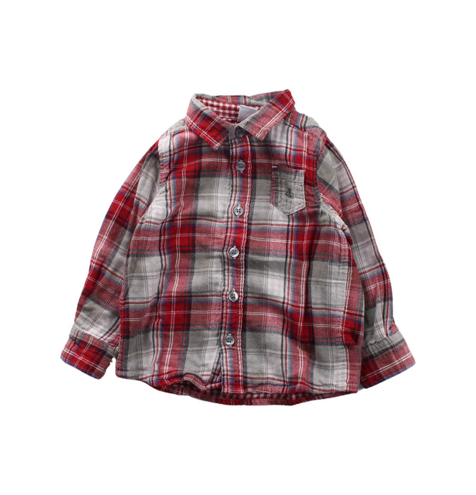 A Grey Long Sleeve Shirts from Petit Bateau in size 3T for boy. (Front View)