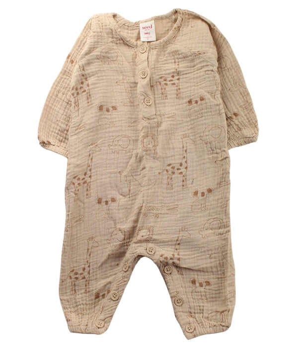 A Beige Long Sleeve Jumpsuits from Seed in size 3-6M for boy. (Front View)