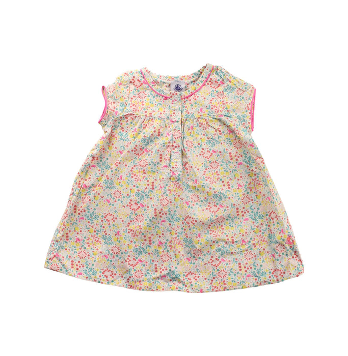 A Multicolour Short Sleeve Dresses from Petit Bateau in size 0-3M for girl. (Front View)