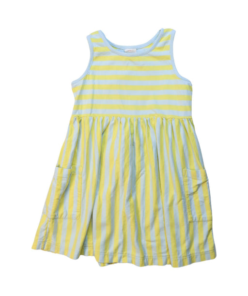 A Yellow Sleeveless Dresses from Hanna Andersson in size 5T for girl. (Front View)