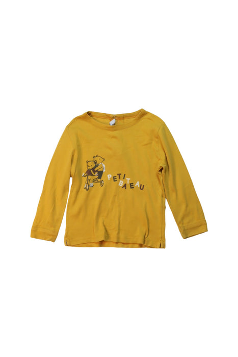 A Yellow Long Sleeve T Shirts from Petit Bateau in size 18-24M for boy. (Front View)