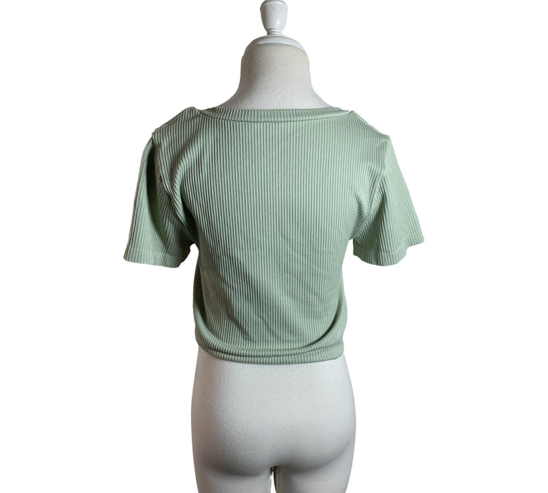 A Green Short Sleeve Tops from Mamalicious in size L for maternity. (Back View)