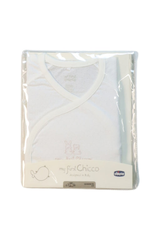 A White Short Sleeve Tops from Chicco in size 3-6M for neutral. (Front View)