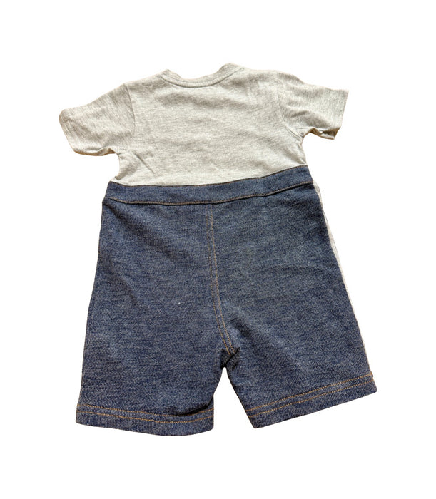 A Grey Short Sleeve Rompers from Chickeeduck in size 12-18M for boy. (Back View)