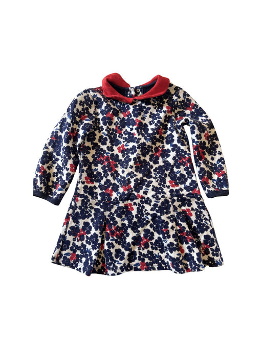 A Blue Long Sleeve Dresses from Petit Bateau in size 18-24M for girl. (Front View)