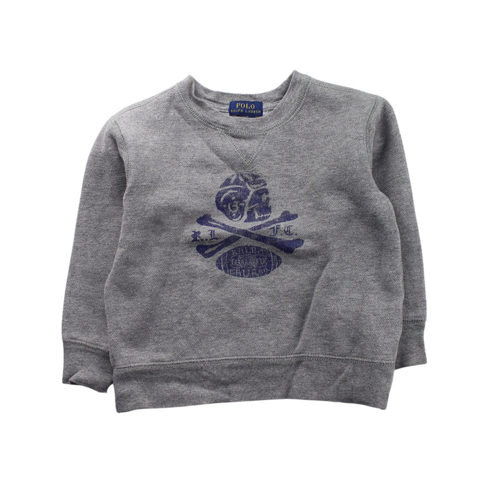 A Grey Crewneck Sweatshirts from Polo Ralph Lauren in size 3T for boy. (Front View)