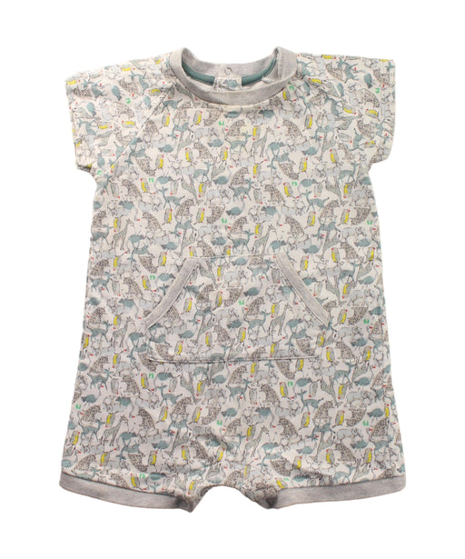 A White Short Sleeve Rompers from Petit Bateau in size 3-6M for boy. (Front View)