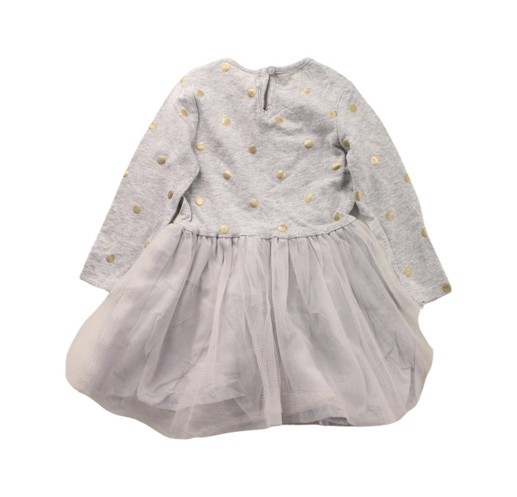 A Grey Long Sleeve Dresses from Seed in size 6-12M for girl. (Back View)