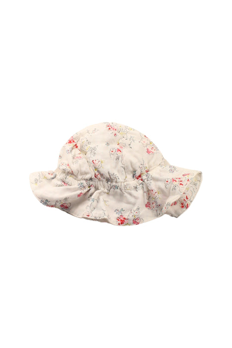 A White Sun Hats from Petit Bateau in size 3-6M for girl. (Front View)