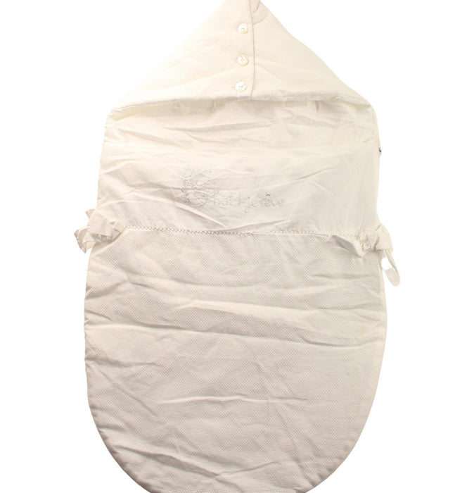 A White Sleepsacs from Jacadi in size O/S for neutral. (Front View)