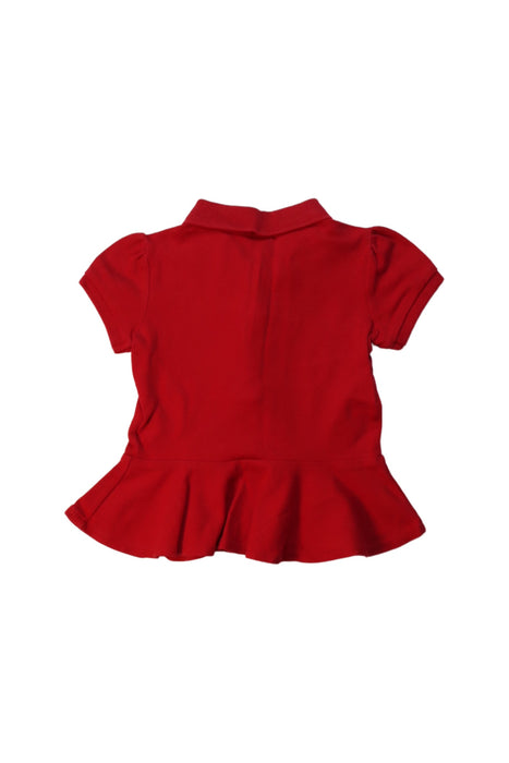 A Red Short Sleeve Polos from Polo Ralph Lauren in size 2T for girl. (Back View)