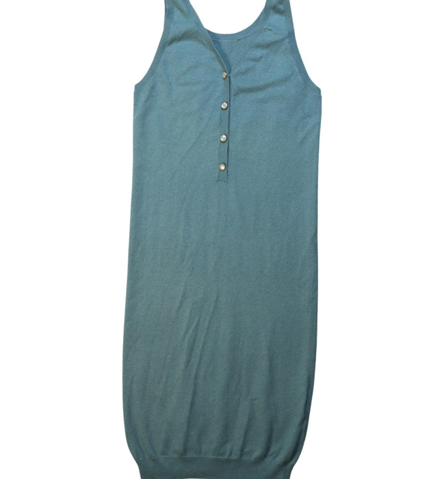 A Green Sleeveless Dresses from Excuse My French in size 10Y for girl. (Front View)