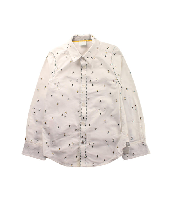 A White Long Sleeve Shirts from Boboli in size 7Y for boy. (Front View)