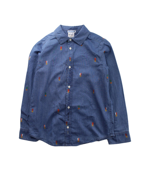 A Blue Long Sleeve Shirts from Jacadi in size 10Y for boy. (Front View)