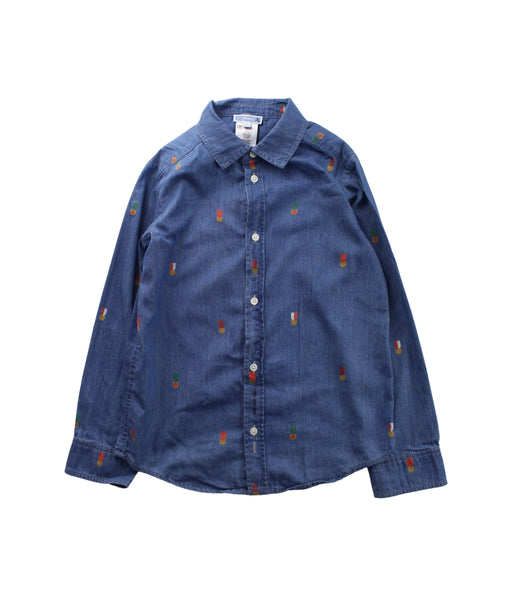 A Blue Long Sleeve Shirts from Jacadi in size 8Y for boy. (Front View)