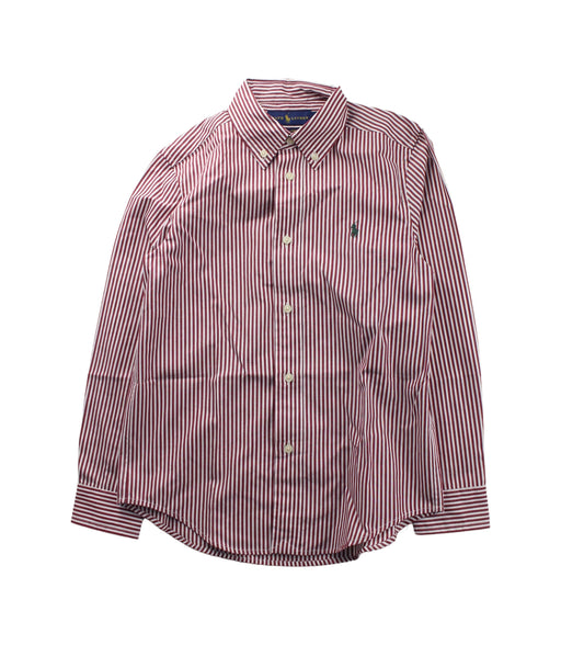 A Red Long Sleeve Shirts from Ralph Lauren in size 7Y for boy. (Front View)