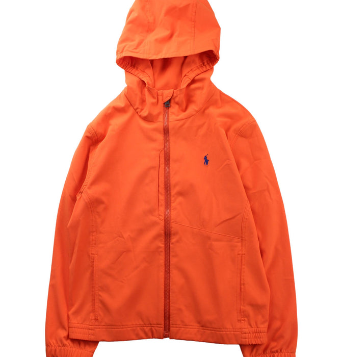 A Orange Rain Jackets from Polo Ralph Lauren in size 7Y for boy. (Front View)