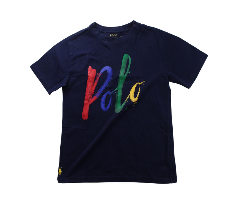 A Blue Short Sleeve T Shirts from Polo Ralph Lauren in size 8Y for boy. (Front View)