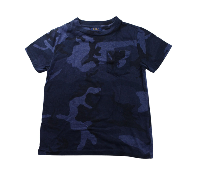 A Blue Short Sleeve T Shirts from Polo Ralph Lauren in size 7Y for boy. (Front View)