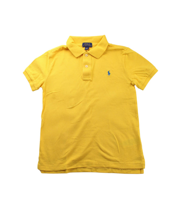 A Yellow Short Sleeve Polos from Polo Ralph Lauren in size 7Y for boy. (Front View)