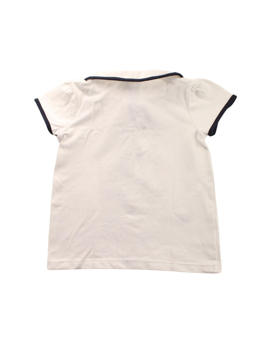 A White Short Sleeve Polos from Jacadi in size 4T for girl. (Back View)