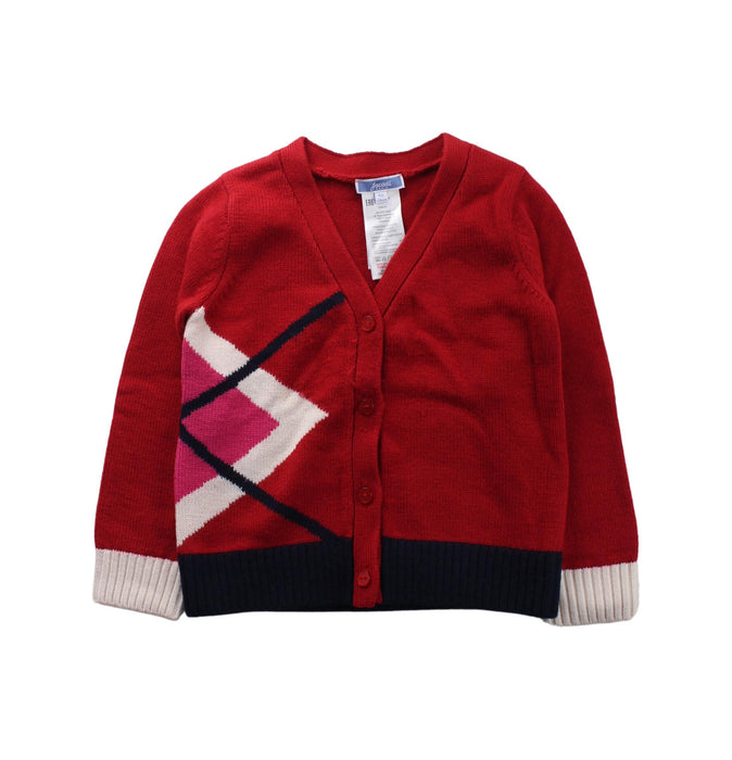 A Red Cardigans from Jacadi in size 4T for boy. (Front View)