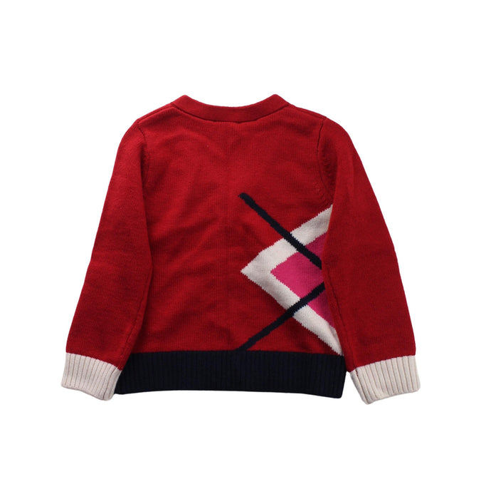 A Red Cardigans from Jacadi in size 4T for boy. (Back View)