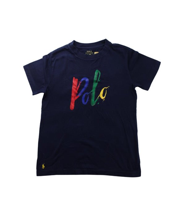 A Blue Short Sleeve T Shirts from Polo Ralph Lauren in size 7Y for boy. (Front View)