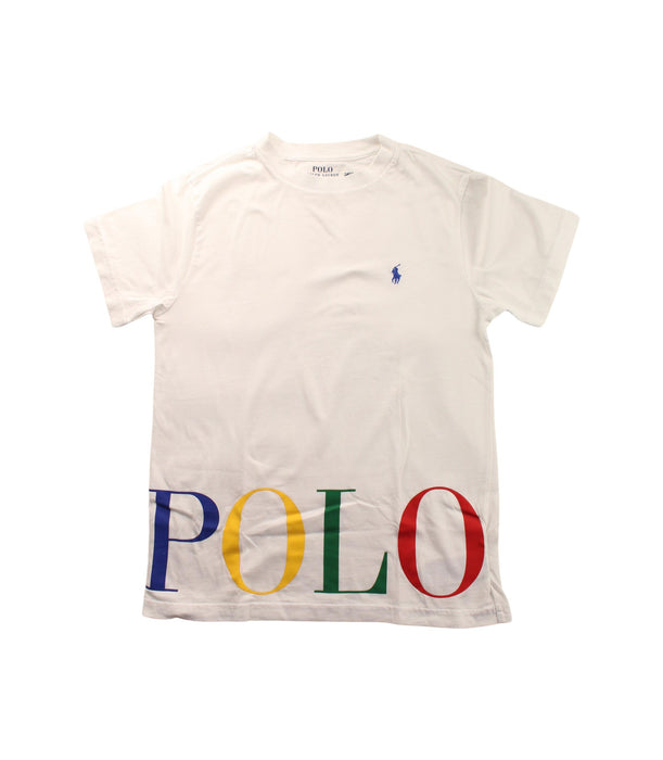 A White Short Sleeve T Shirts from Polo Ralph Lauren in size 8Y for boy. (Front View)