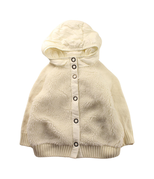 A White Cardigans from Moncler in size 4T for girl. (Front View)