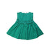 A Green Sleeveless Dresses from Chateau de Sable in size 3-6M for girl. (Front View)