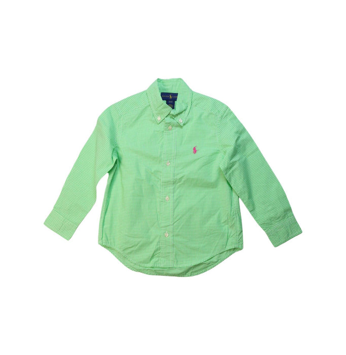 A Green Long Sleeve Shirts from Ralph Lauren in size 3T for boy. (Front View)