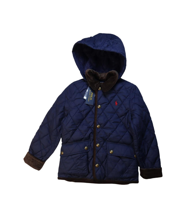 A Navy Puffer/Quilted Jackets from Polo Ralph Lauren in size 10Y for boy. (Front View)