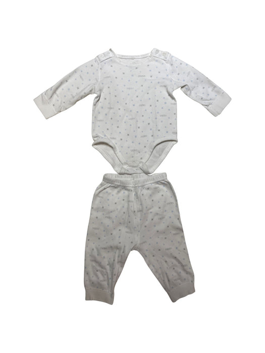 A White Pyjama Sets from Mides in size 6-12M for neutral. (Front View)