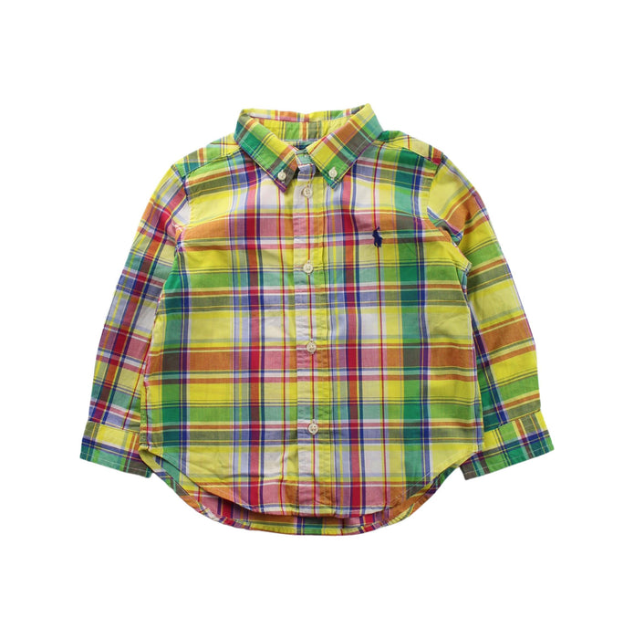 A Yellow Long Sleeve Shirts from Ralph Lauren in size 2T for boy. (Front View)