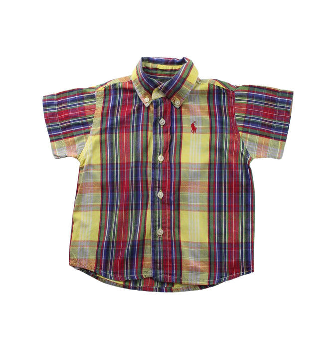 A Yellow Short Sleeve Shirts from Ralph Lauren in size 6-12M for boy. (Front View)