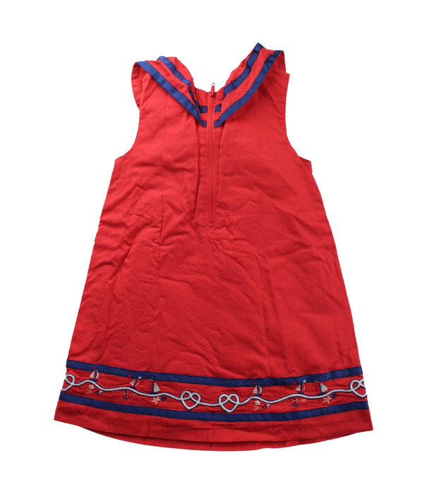 A Red Sleeveless Dresses from Sergent Major in size 4T for girl. (Back View)