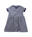 A Blue Short Sleeve Dresses from Petit Bateau in size 3T for girl. (Front View)