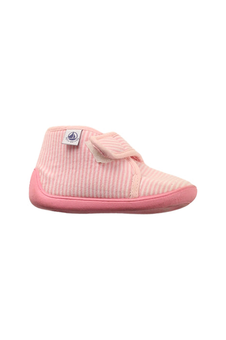 A Pink Booties from Petit Bateau in size 12-18M for girl. (Front View)